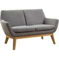 Upholstered Loveseat with Wood Leg, Gray H88910