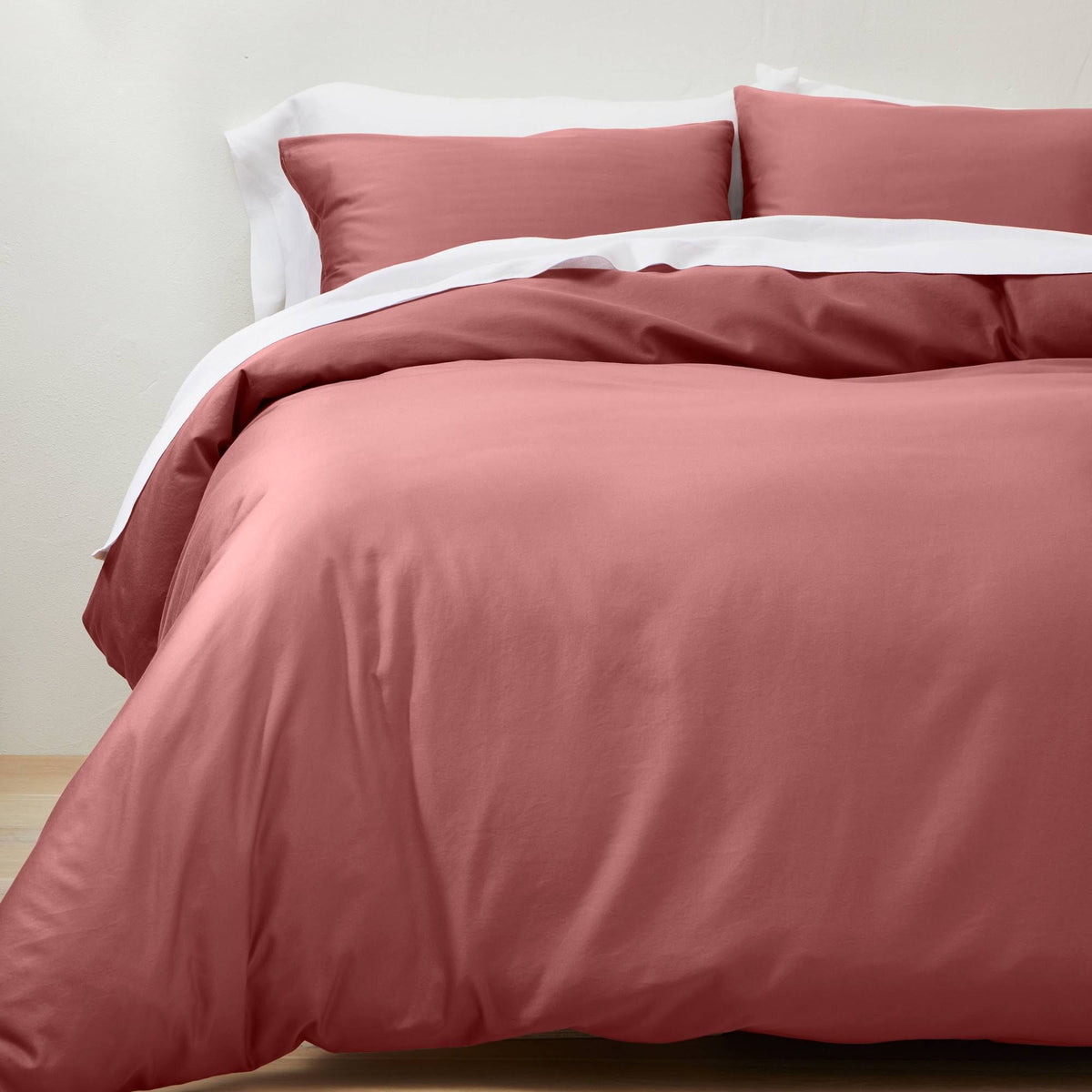 Full/Queen Supima Washed Sateen Duvet & Sham Set Rose Z242