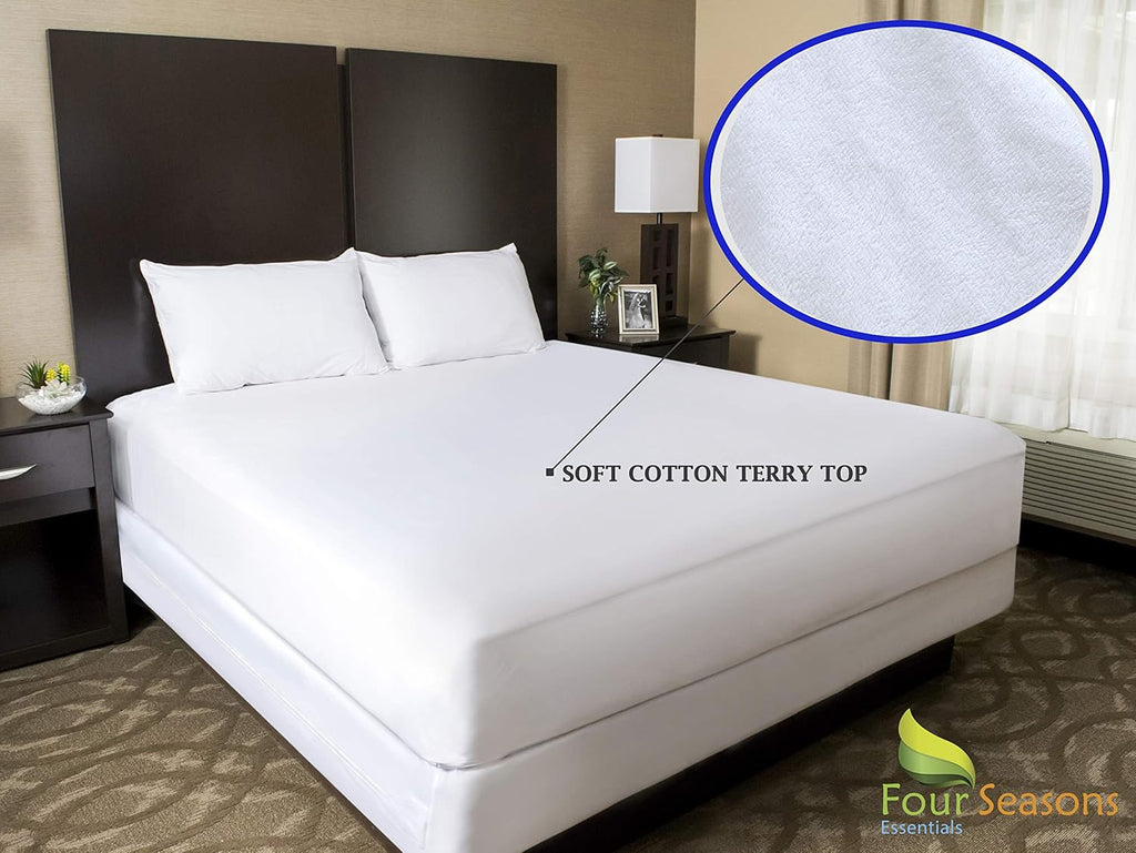 Full Size Zippered Waterproof Cotton Terry Mattress Protector G663