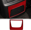 Carbon Fiber Interior Armrest Box Button Control Panel Cover Sticker Rear Seat Accessories (Red) Pack of 2 L996