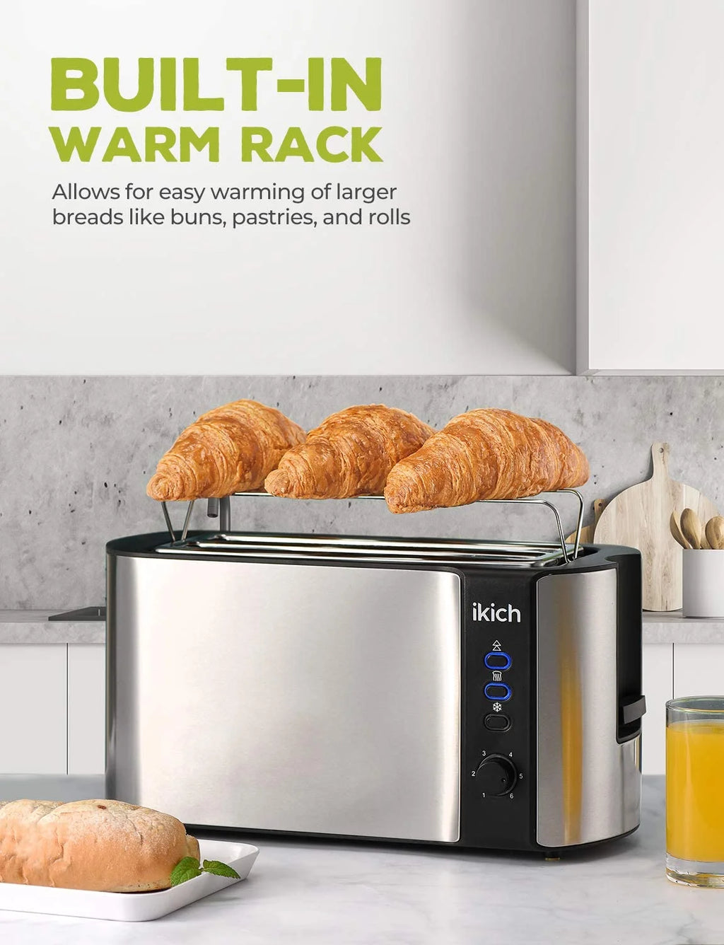 4-Slice Stainless Steel Toaster with Removable Crumb Tray D7495