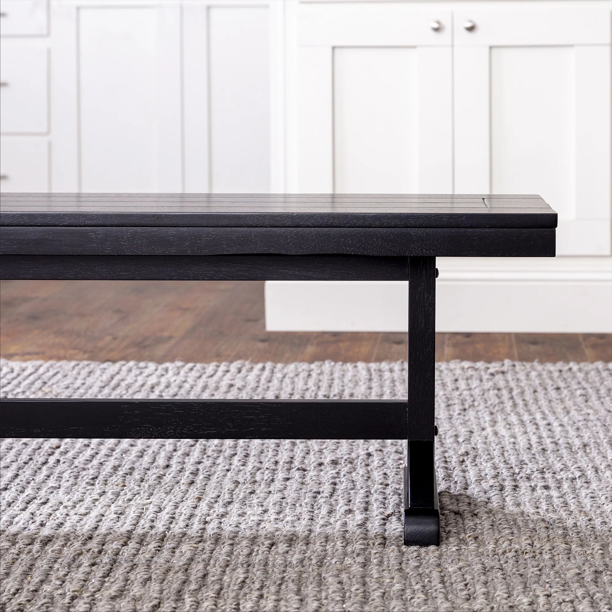 Antique Black Wood Bench H875