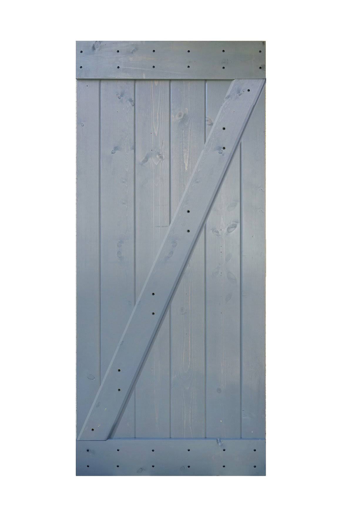 Dark Grey Knotty Pine Wood Barn Door Slab P74667