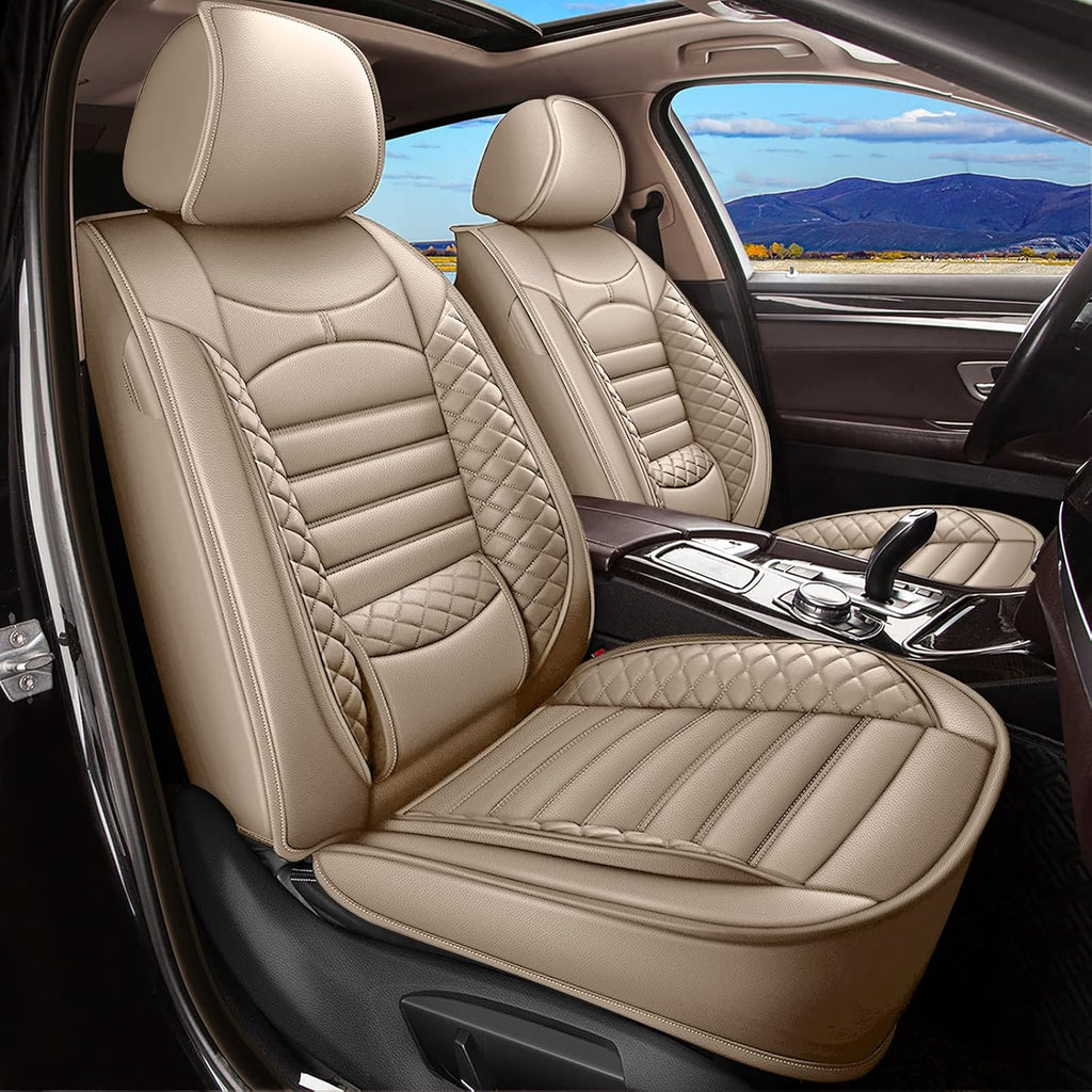 Black Faux Leather Full Set Car Seat Covers B9761