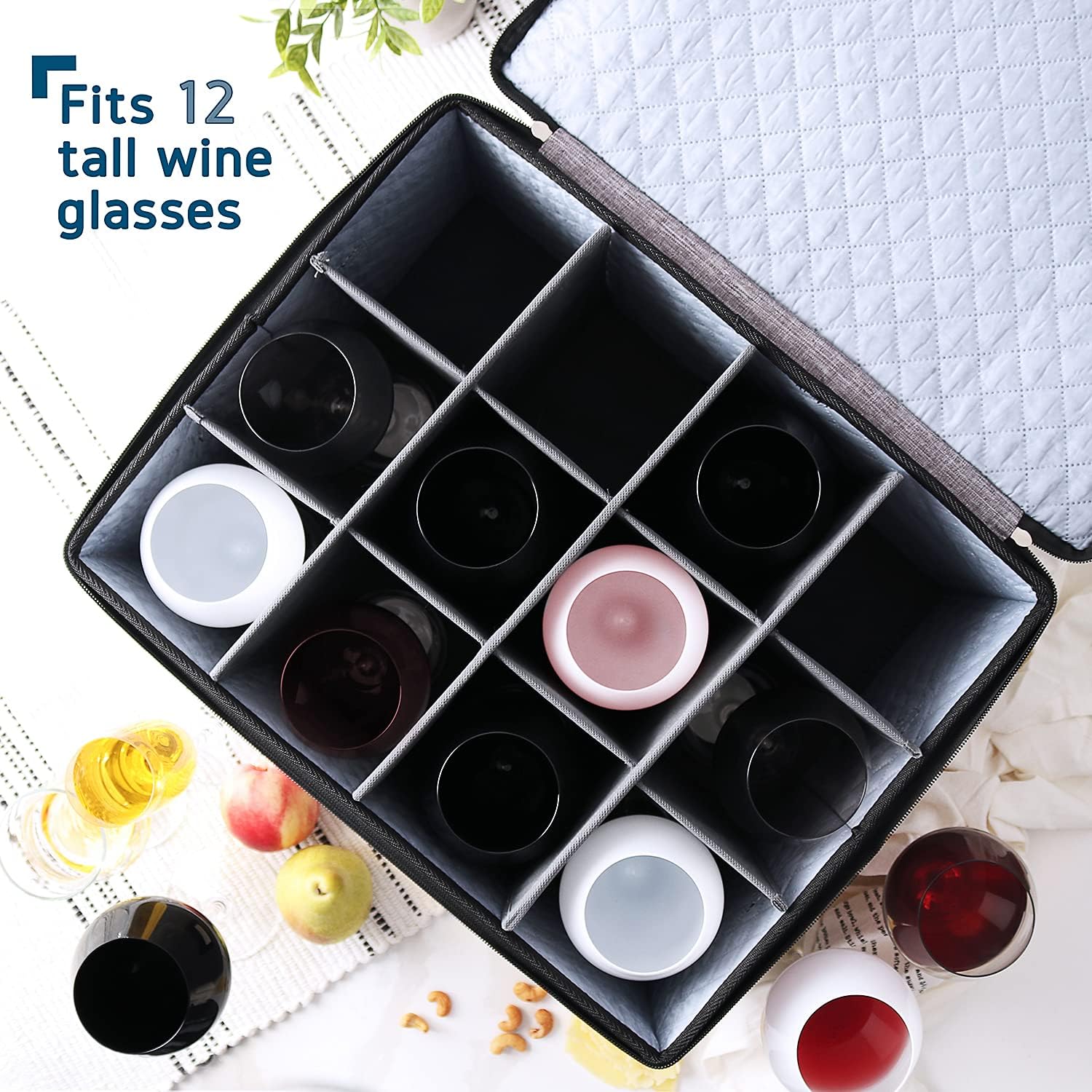 7-Pc. Hard Shell Stackable Storage Containers for Dinnerware with Dividers & Handles J2068