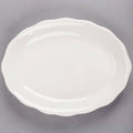 Ivory Scalloped Edge Oval Stoneware Platter - 24/Case U62170