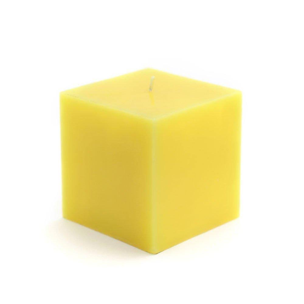 Yellow Square Pillar Candle W39366