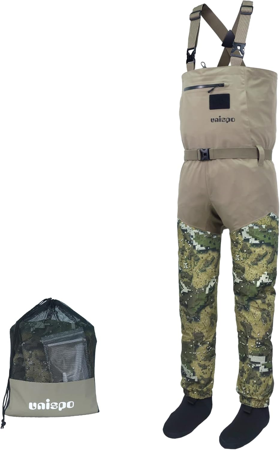 Veil Camo Breathable Waterproof Stockingfoot Chest Waders with Zippered Pocket L3693