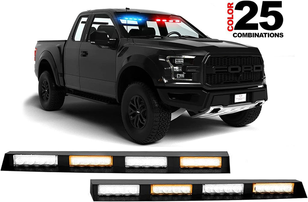 Blue/White LED Strobe Visor Light Bar M726758
