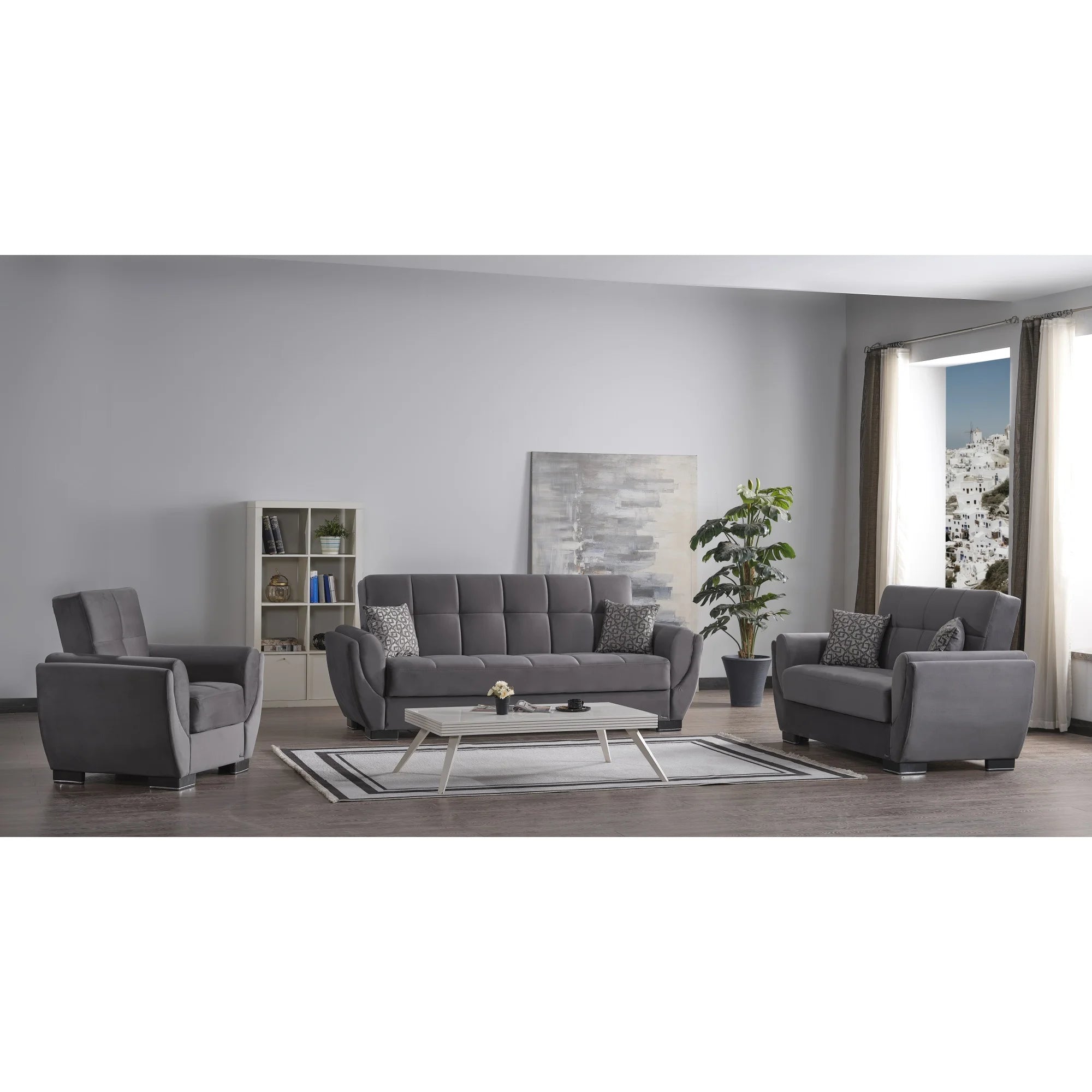 Gray Microfiber Sofabed M38168