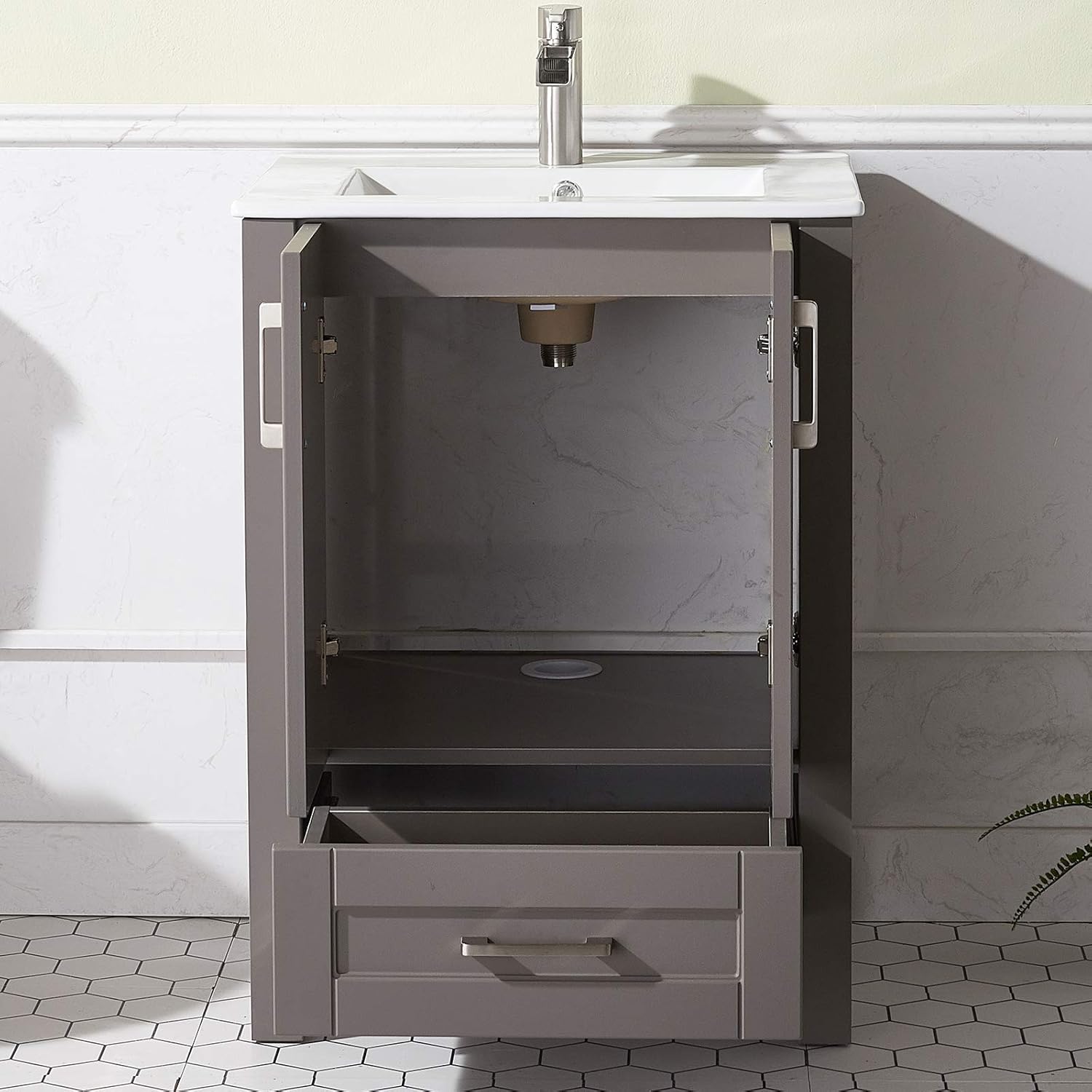 Grey 24 Inch Bathroom Vanity with Sink X79838