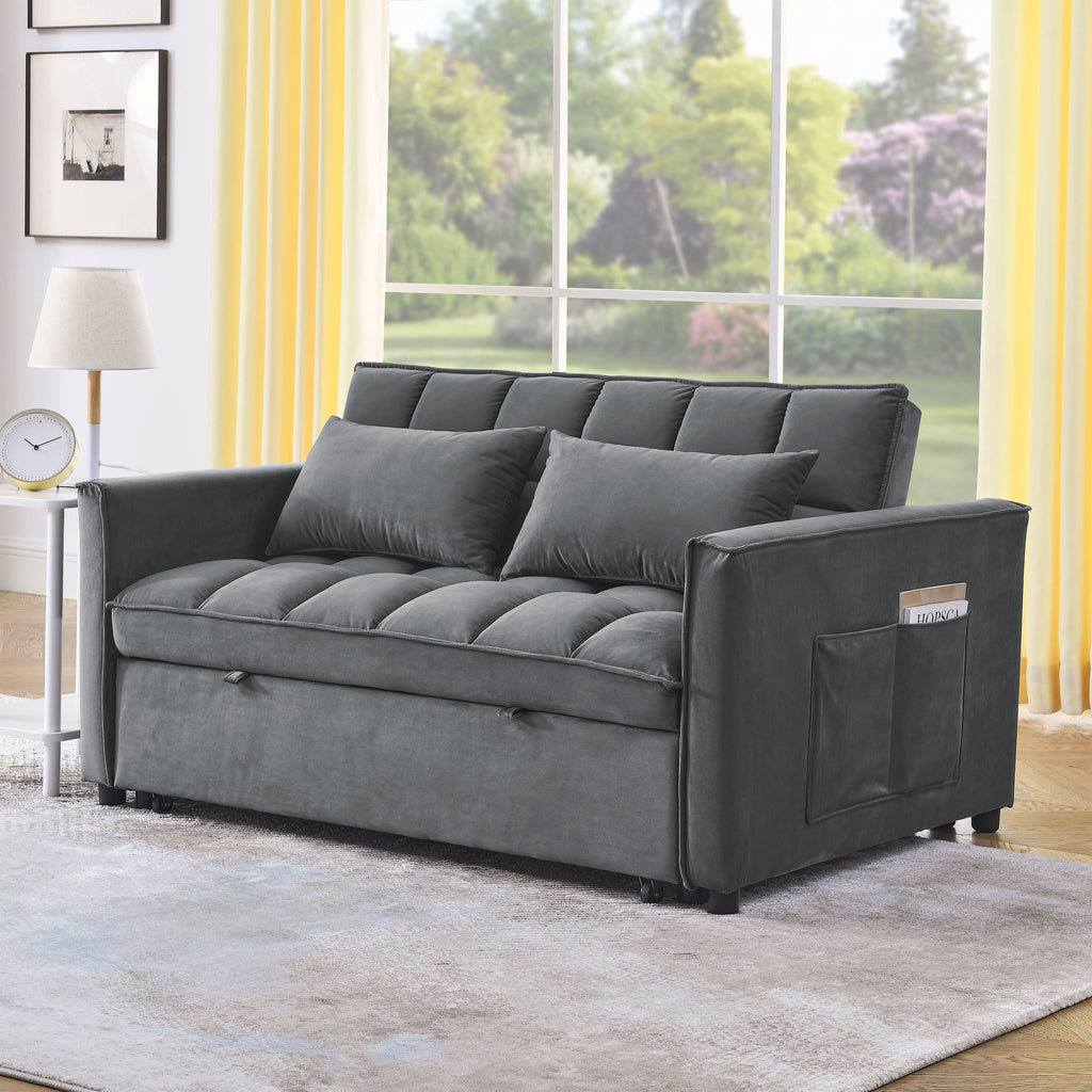 Velvet Beige 3-in-1 Sleeper Sofa E2966