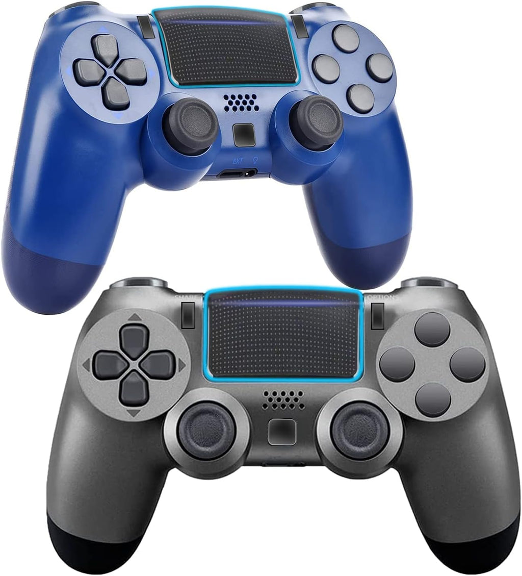 2 Pack Wireless Game Controller for PS4 (Transparent White Blue) N2838