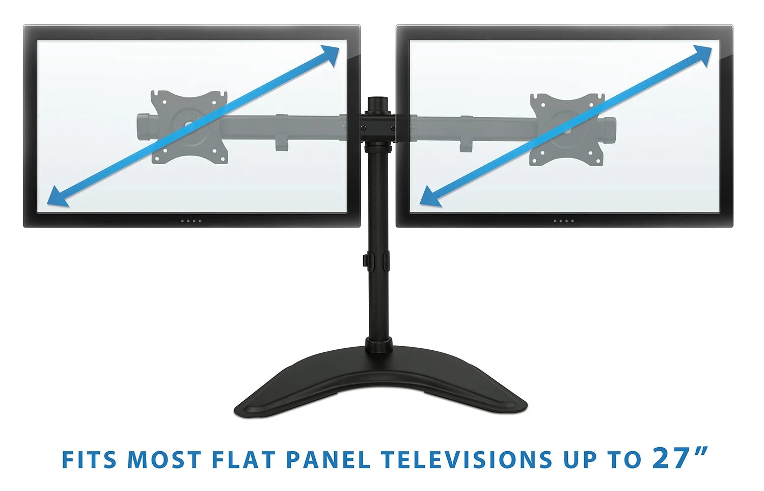 Free Standing Dual Monitor Stand for Two 19-27 Inch Computer Screens D4564