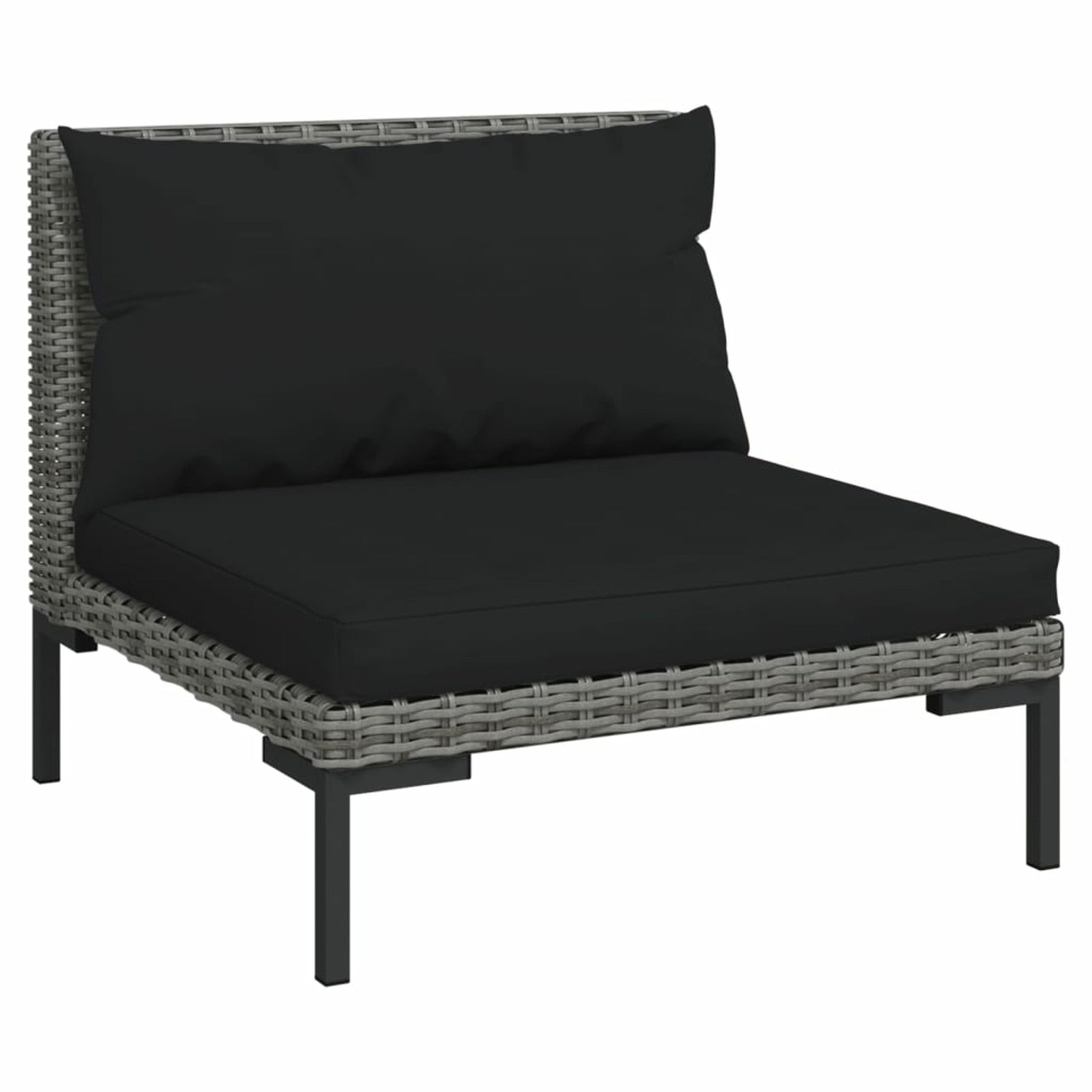 10 Piece Patio Set with Cushions Poly Rattan Dark Gray T460924