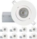 4 Inch 16 Pack Ultra-Thin Adjustable LED Recessed Lighting, 10 Watts, 750lm, Dimmable, 3000K Warm White C320726