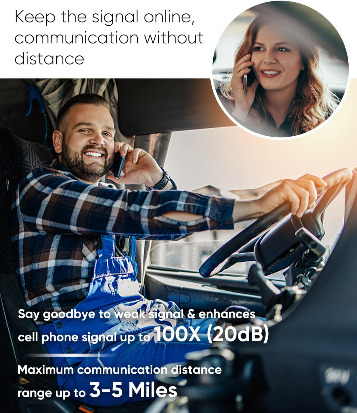 Vehicle Cell Phone Signal Booster for RV Truck, 5G Ready, FCC Approved A679461