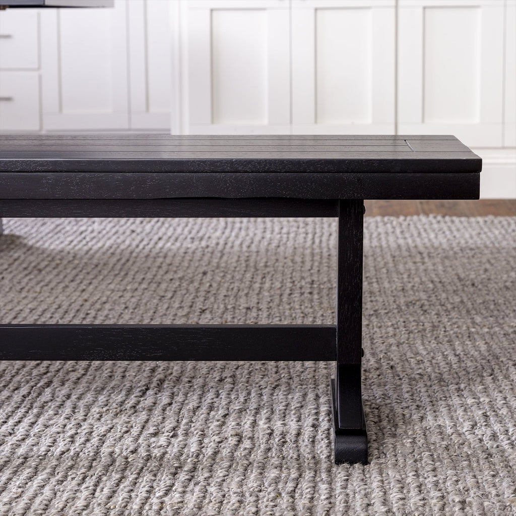 Antique Black Wood Bench H875