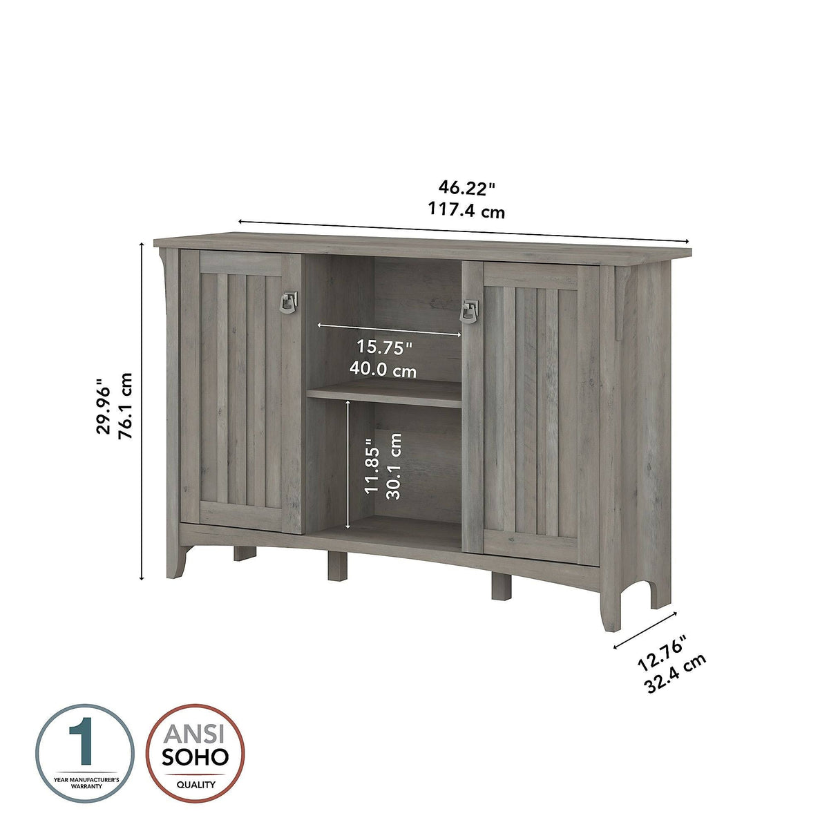 Reclaimed Pine Accent Storage Cabinet with Doors F54183