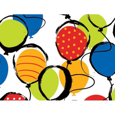Multicolor Balloon Pop! Gift Wrap Roll X5288
