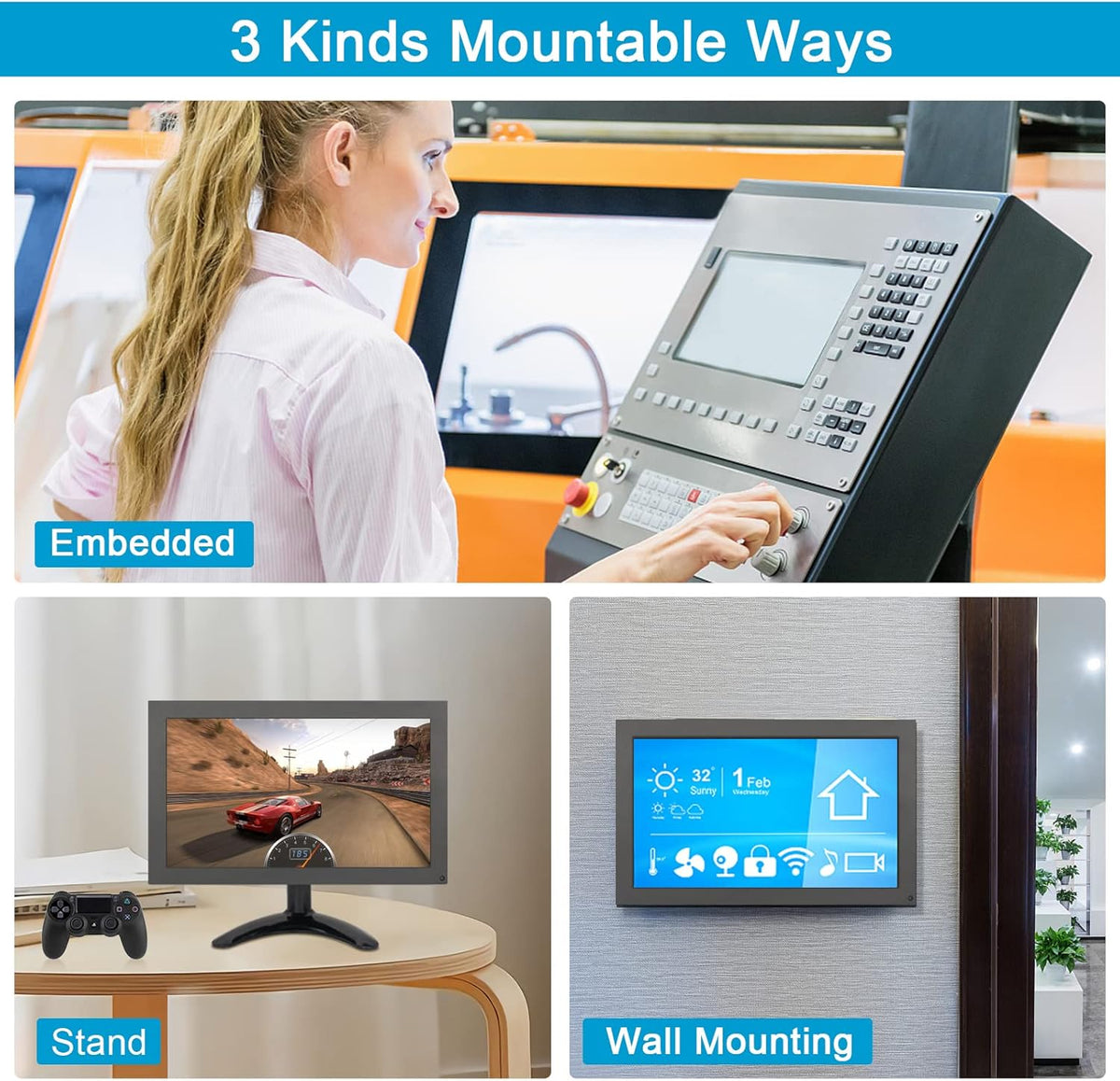 12.1 Inch Touchscreen Monitor with HDMI/VGA/BNC/AV/USB Input K9414