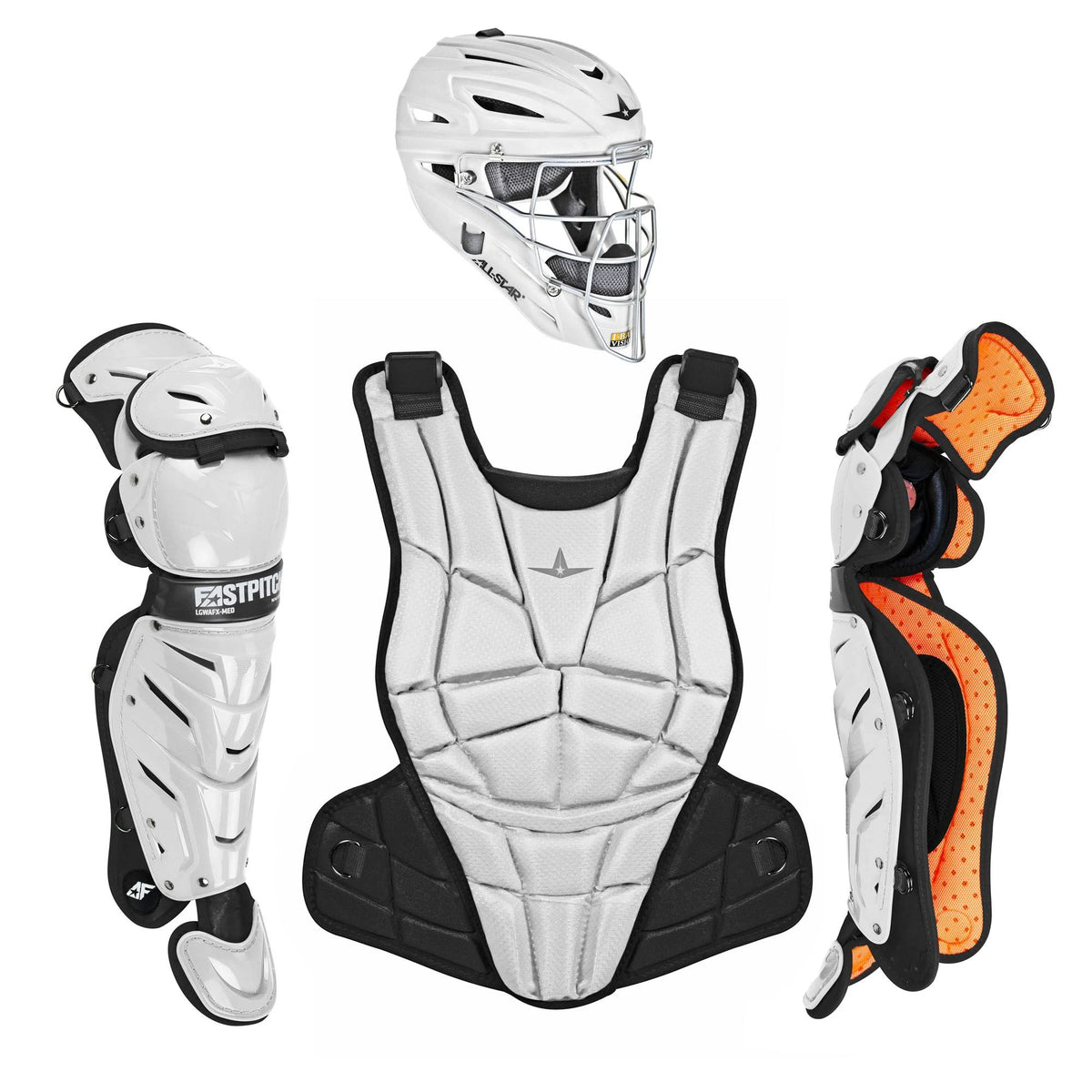 White Medium Fastpitch Softball Catcher's Set Q7561