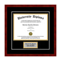 Black 3/4x22 Single Diploma Frame with Double Matting H179