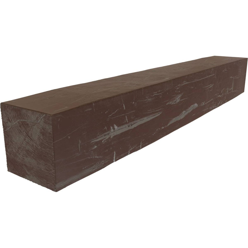 Hand Hewn Faux Wood Fireplace Mantel, Aged Pecan Q6229