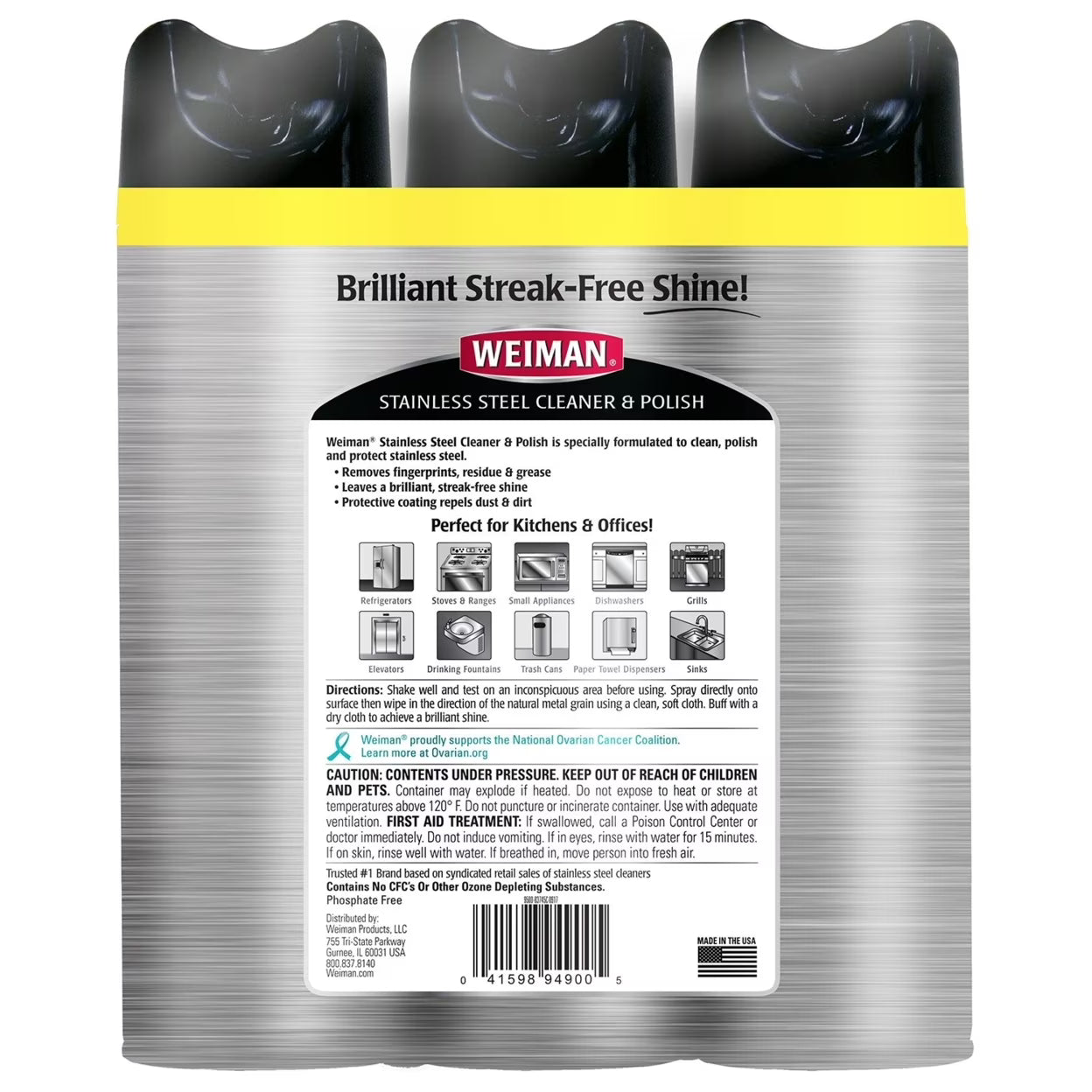Stainless Steel Cleaner and Polish 17 Ounce 3 Count W96044