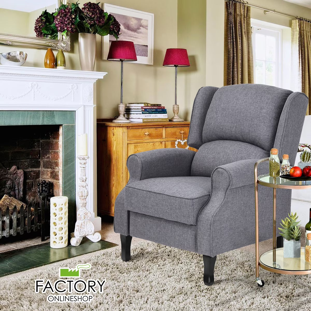 Gray Manual Recliner Accent Chair N7898