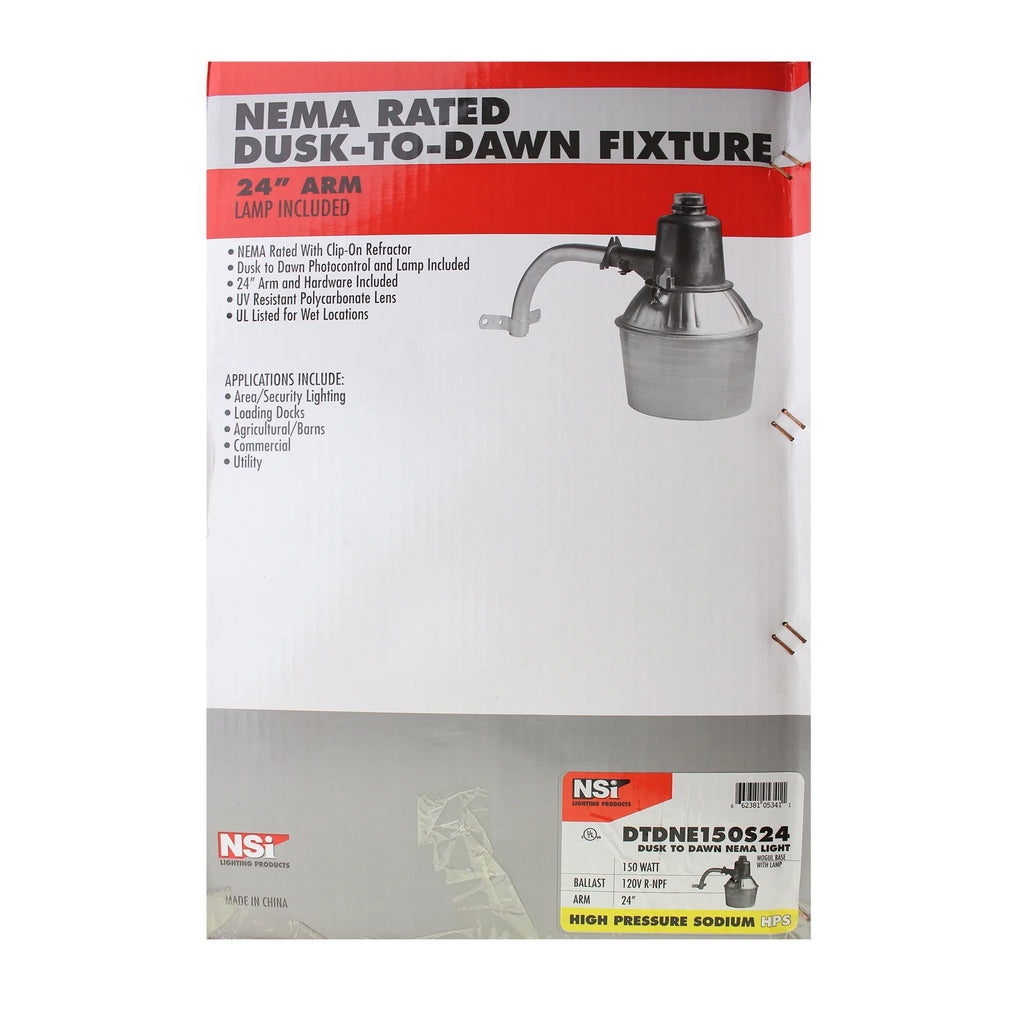 Dusk-To-Dawn Area Light, 24" Arm, 150W, 120V X92970