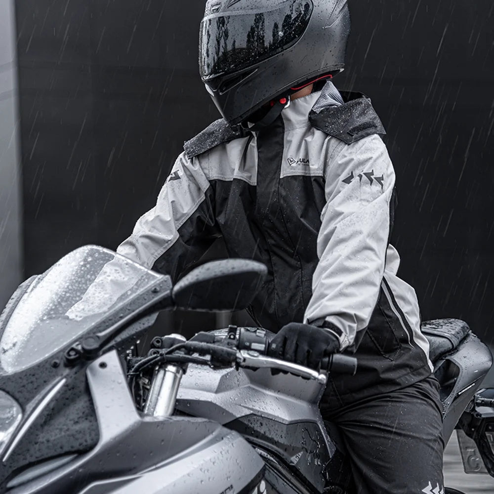 Waterproof Motorcycle Rain Suit Jacket and Pants with Storage Bag F62338