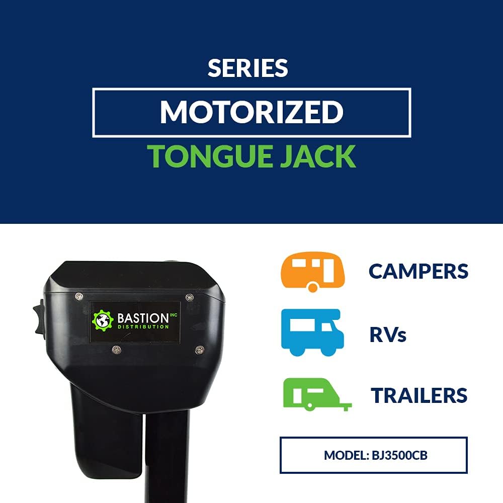 Electric Power Tongue Jack with Cover, 3500LB A-Frame Capacity, 12V, Front LED M5049