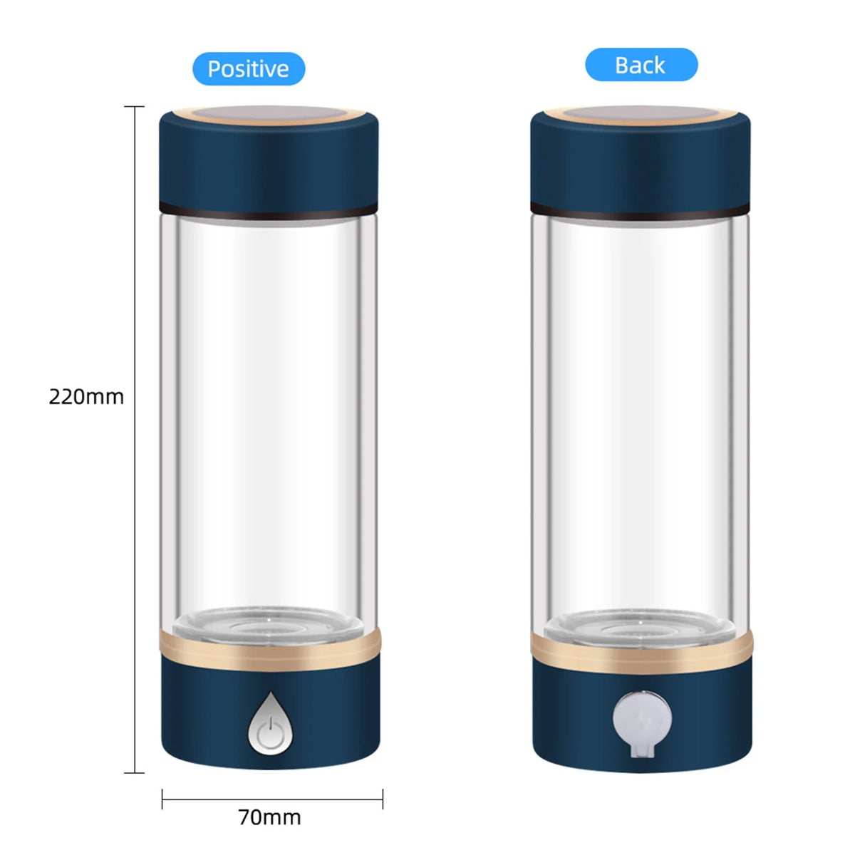 420ml Portable Hydrogen Water Bottle Glass Cup L779685