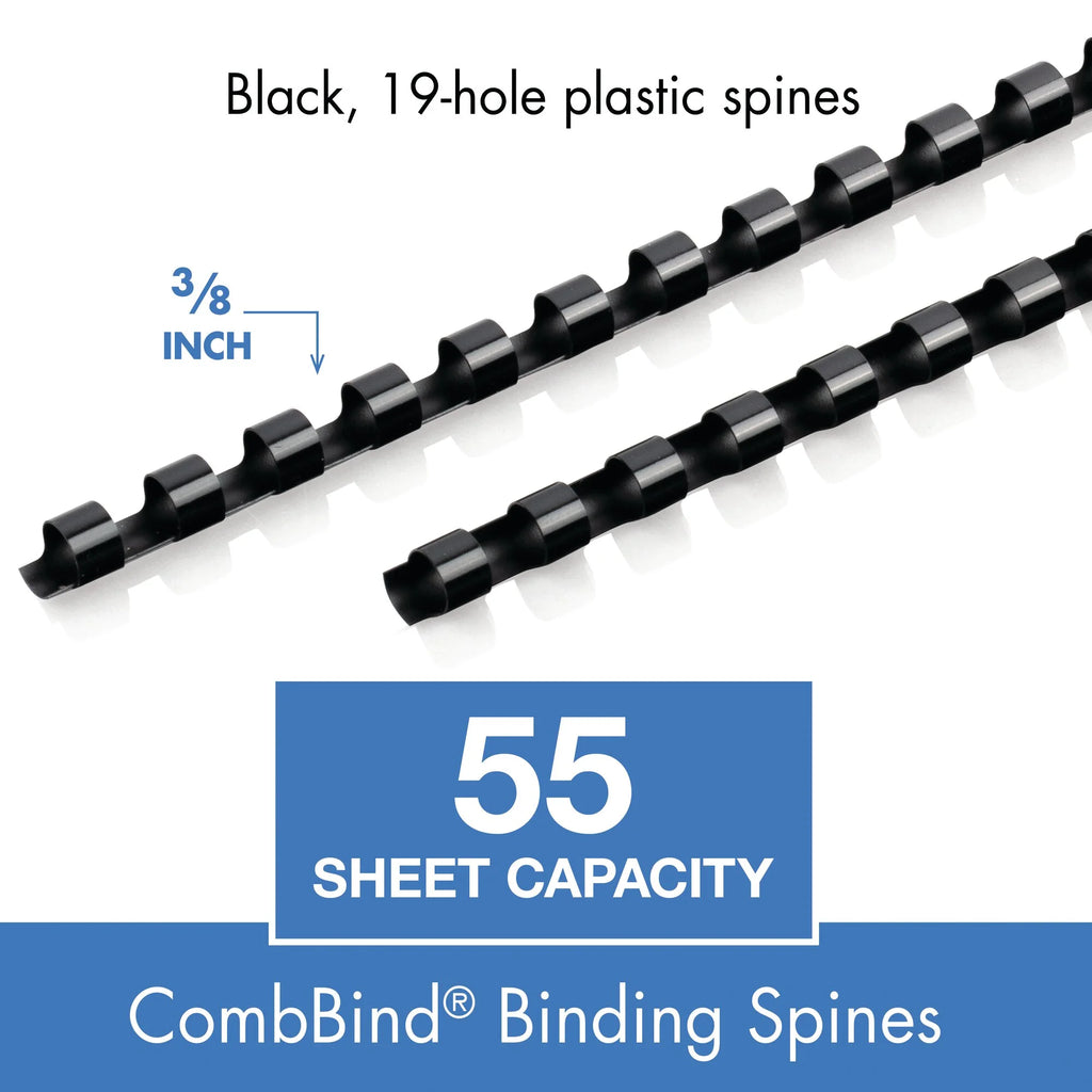 125 Pack Black Binding Spines N5440