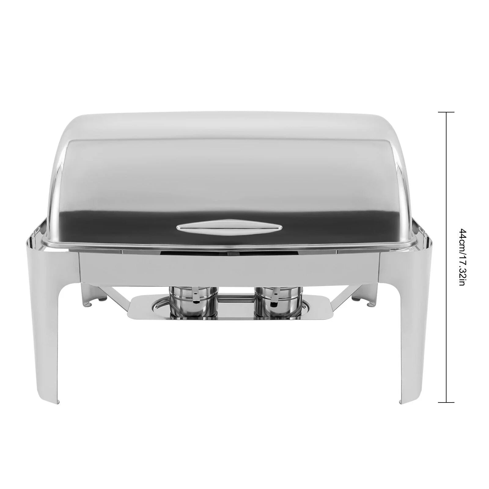Silver Stainless Steel Chafer Buffet Chafing Dish Set Roll Top Food Warmer U456