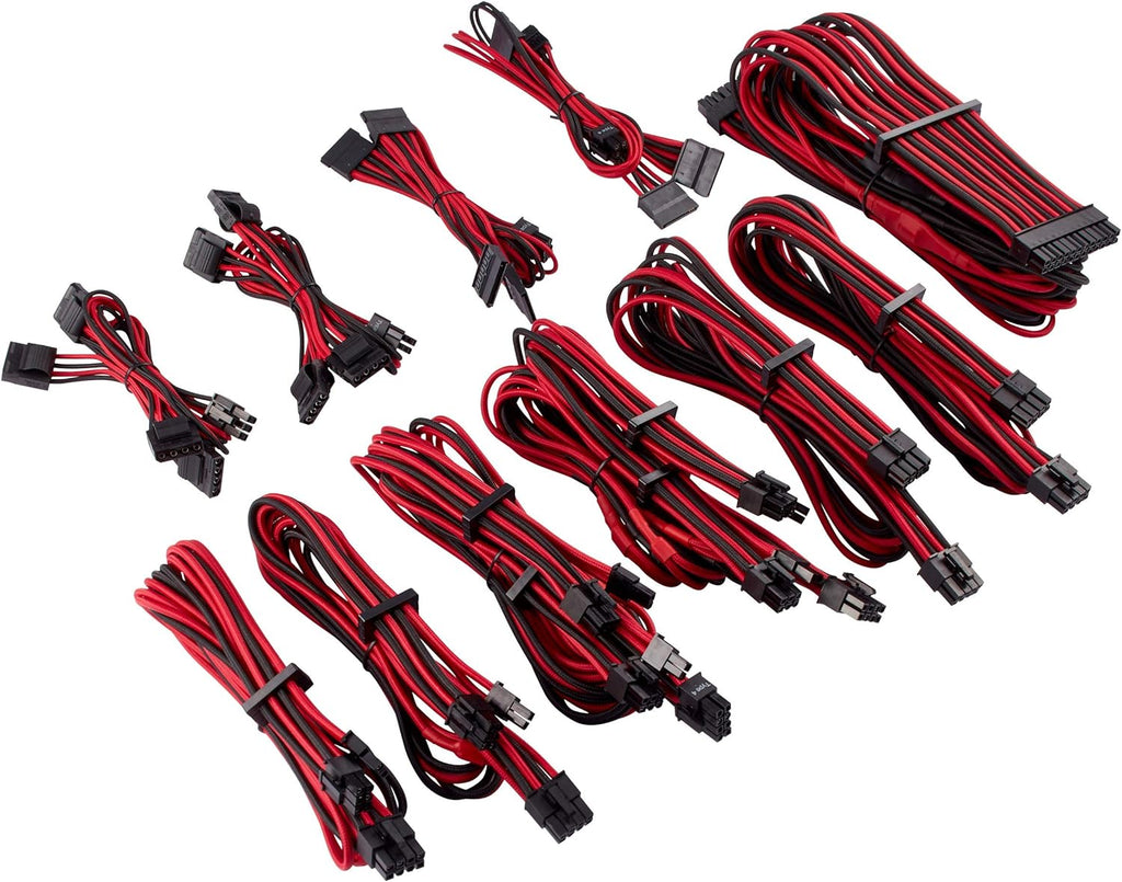 Red Individually Sleeved PSU Cables Pro Kit I667764