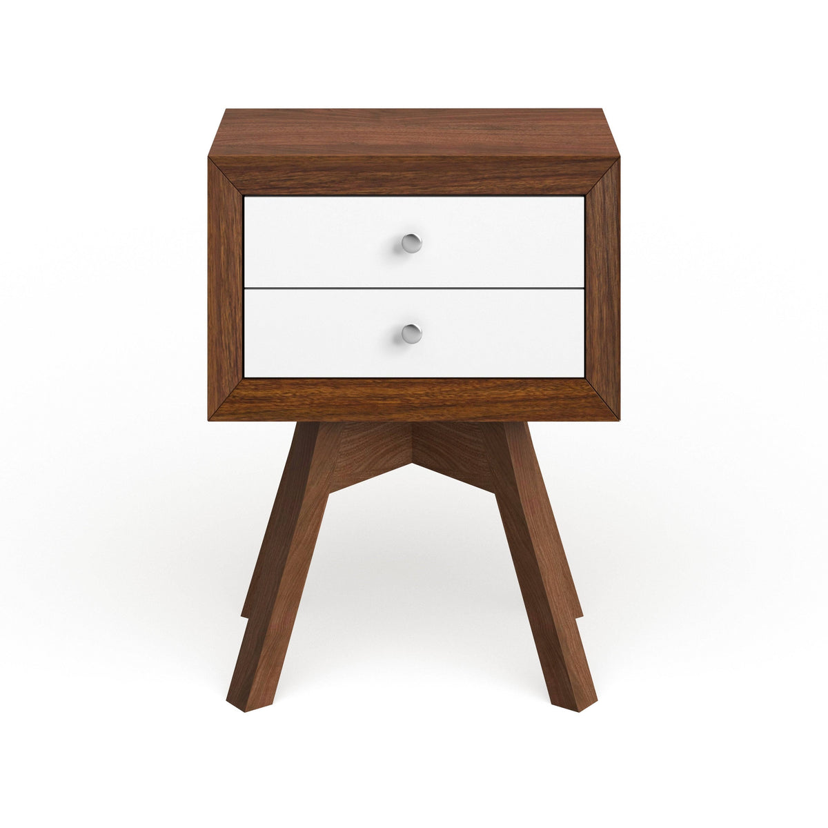 Walnut and White Two-Tone Nightstand W53975