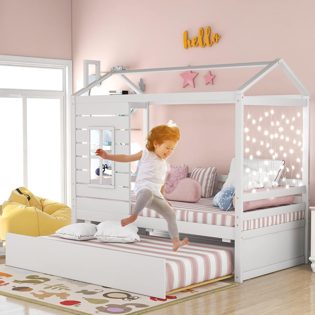 Twin House Bed with Trundle A63078