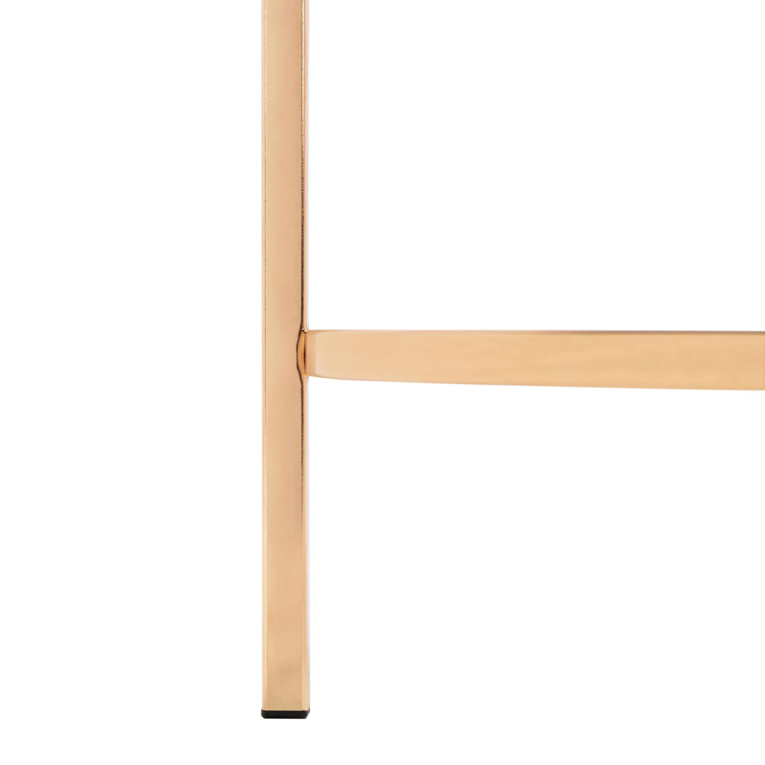 Round Glass Side Table with Polished Gold Frame R97035