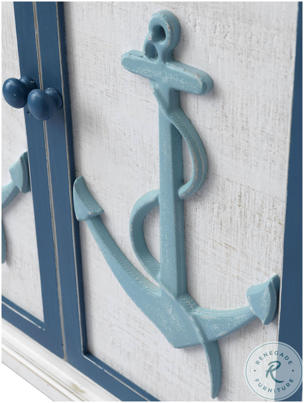 Blue White Two Door Cabinet X60075