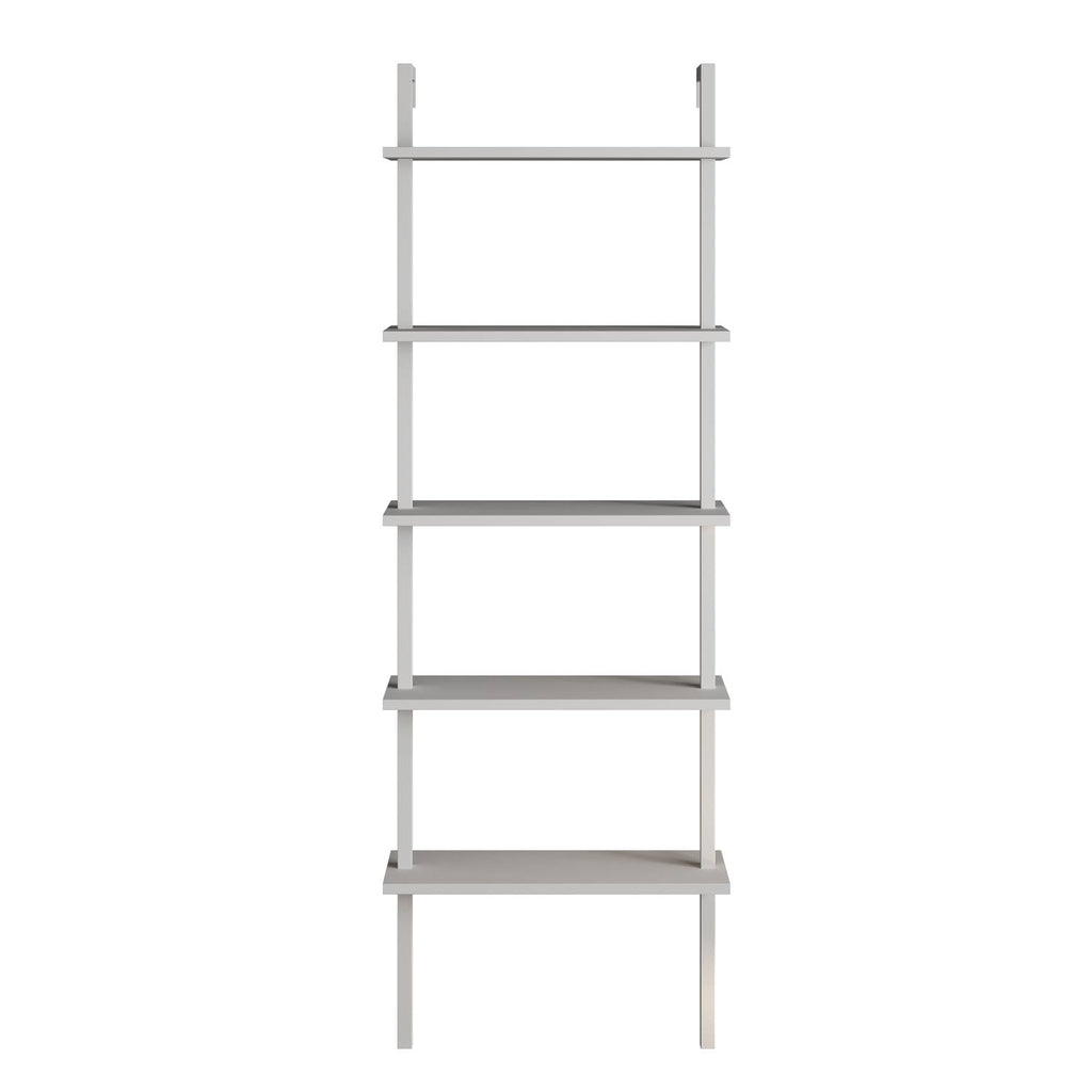 White Metal Wood Accent Ladder Bookcase V446687