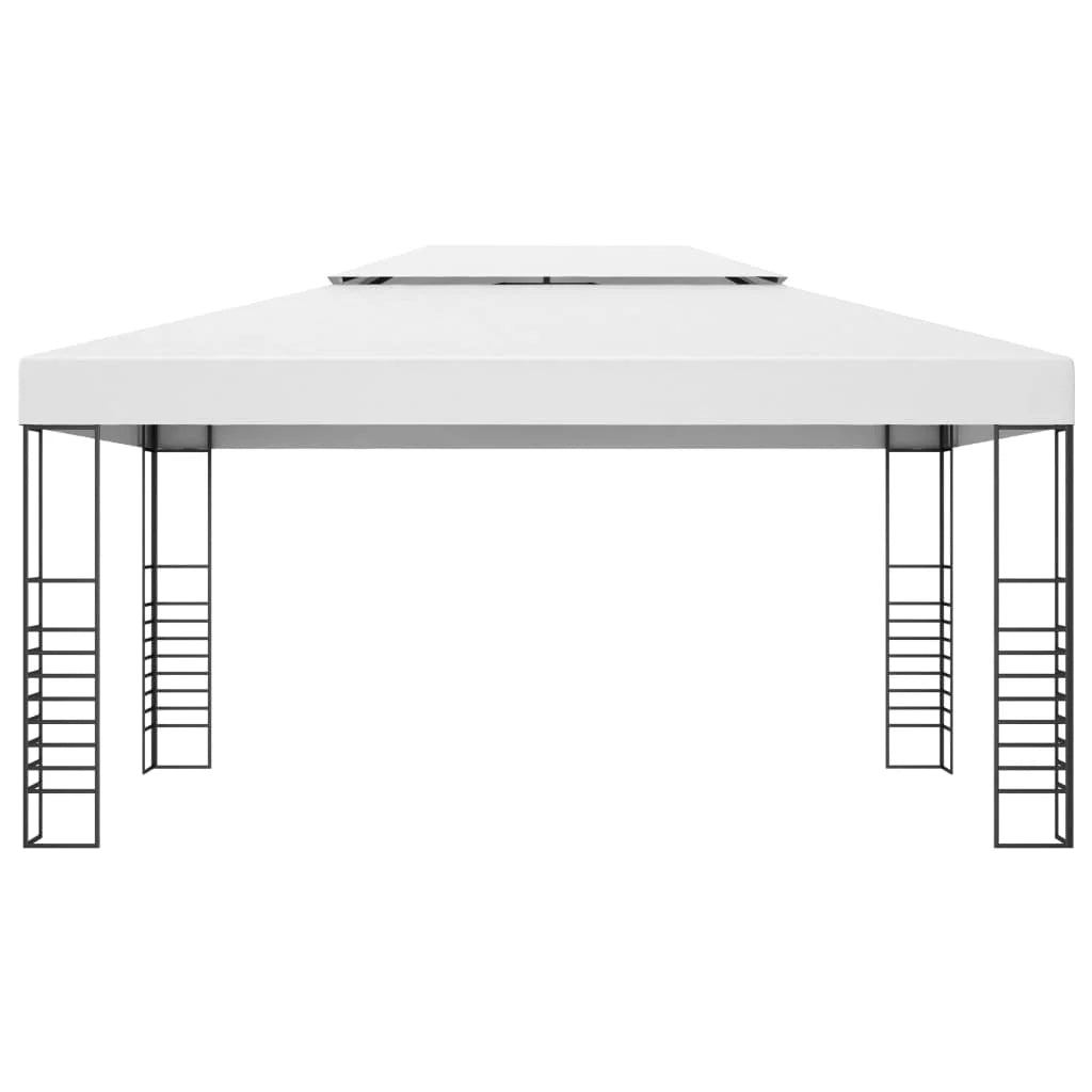 White Powder-Coated Steel Gazebo P30916