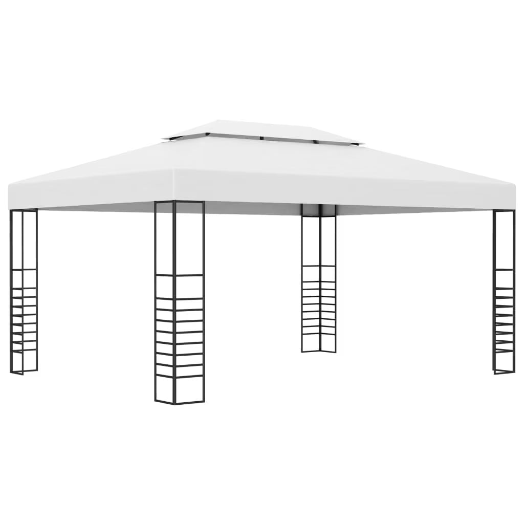 White Powder-Coated Steel Gazebo P30916