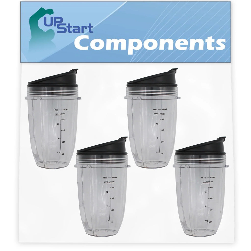 4 Pack Replacement 18 oz Cup with Sip No Seal Flip Lids P2552