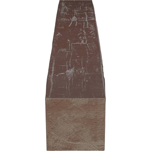 Hand Hewn Faux Wood Fireplace Mantel, Aged Pecan Q6229