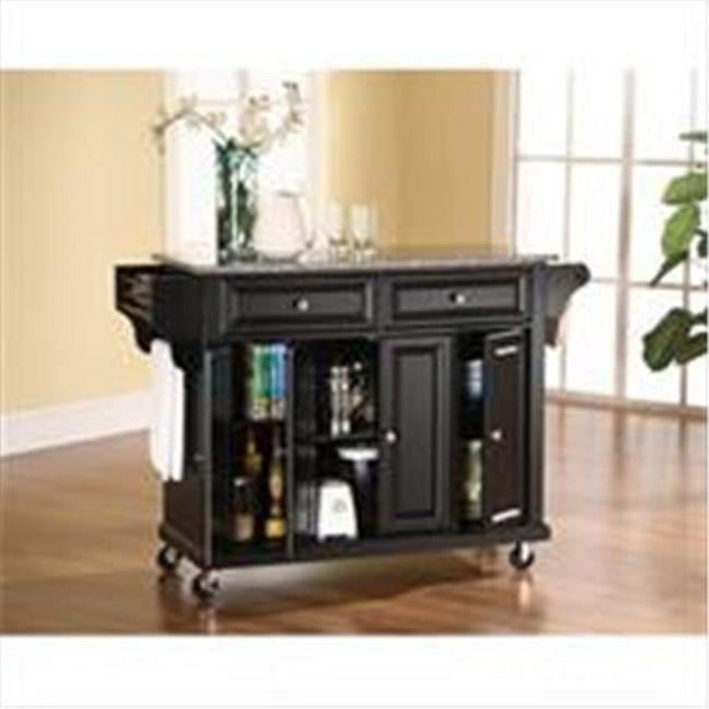 Black/Gray Stainless Steel Wood Kitchen Cart L5803