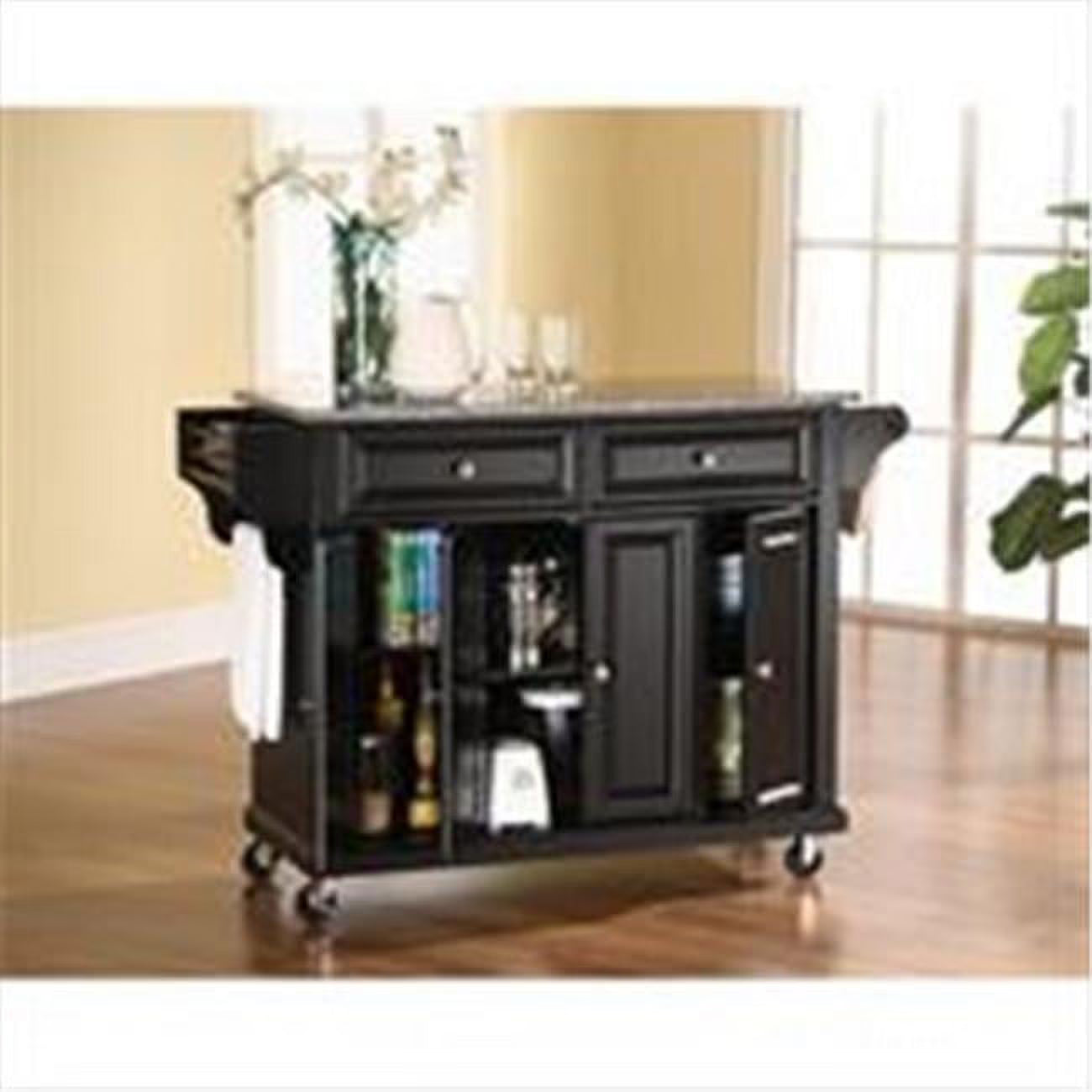 Black/Gray Stainless Steel Wood Kitchen Cart L5803