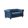 Tufted Velvet Loveseat, Blue N578
