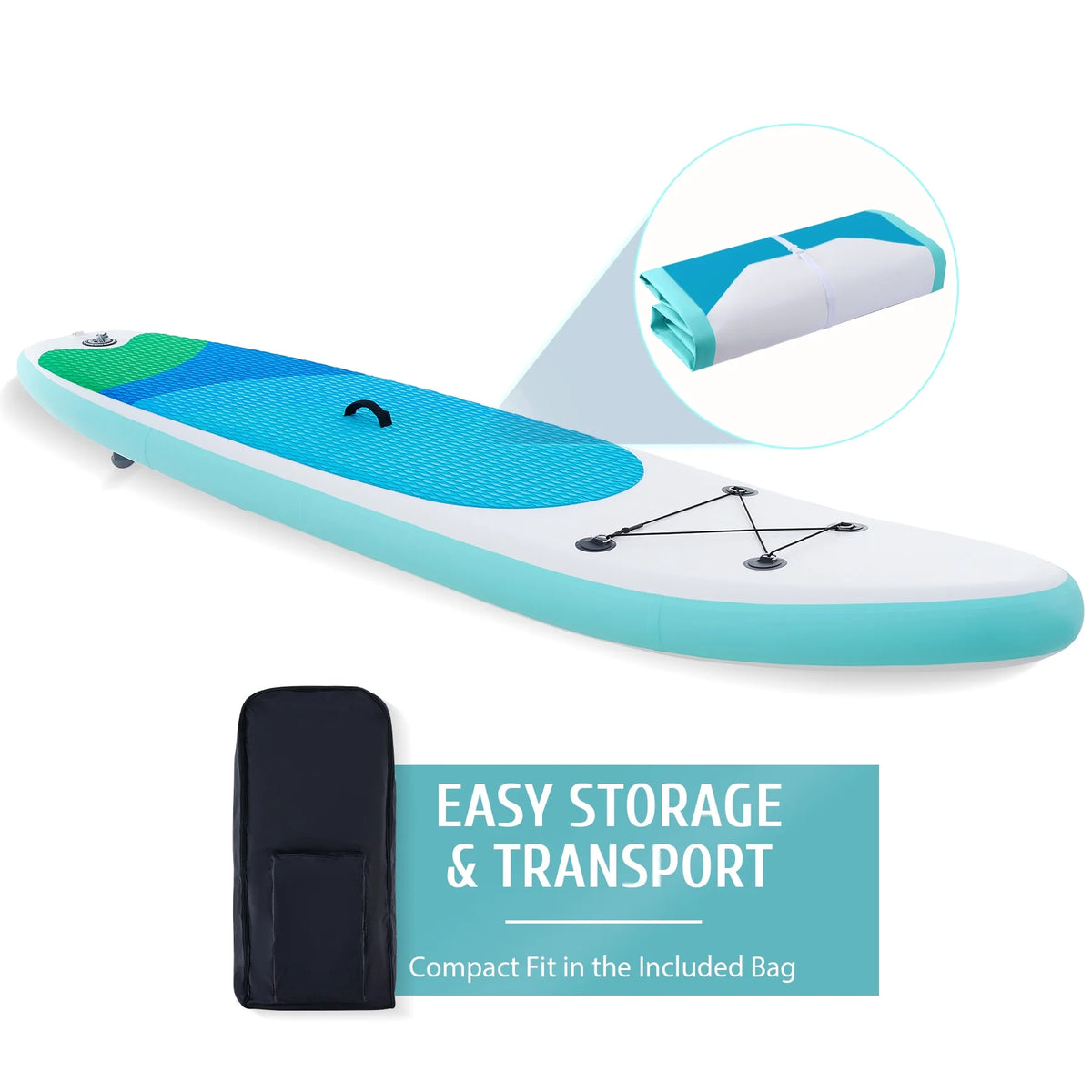 Inflatable Paddle Board 10'6" SUP Board Set with Air Pump, Green U67934